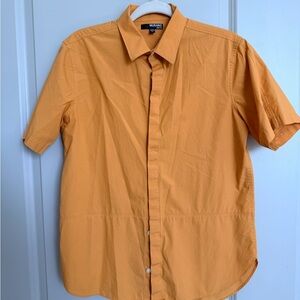 Murano Men's Yellow- Orange Short Sleeve Shirt Size Medium
